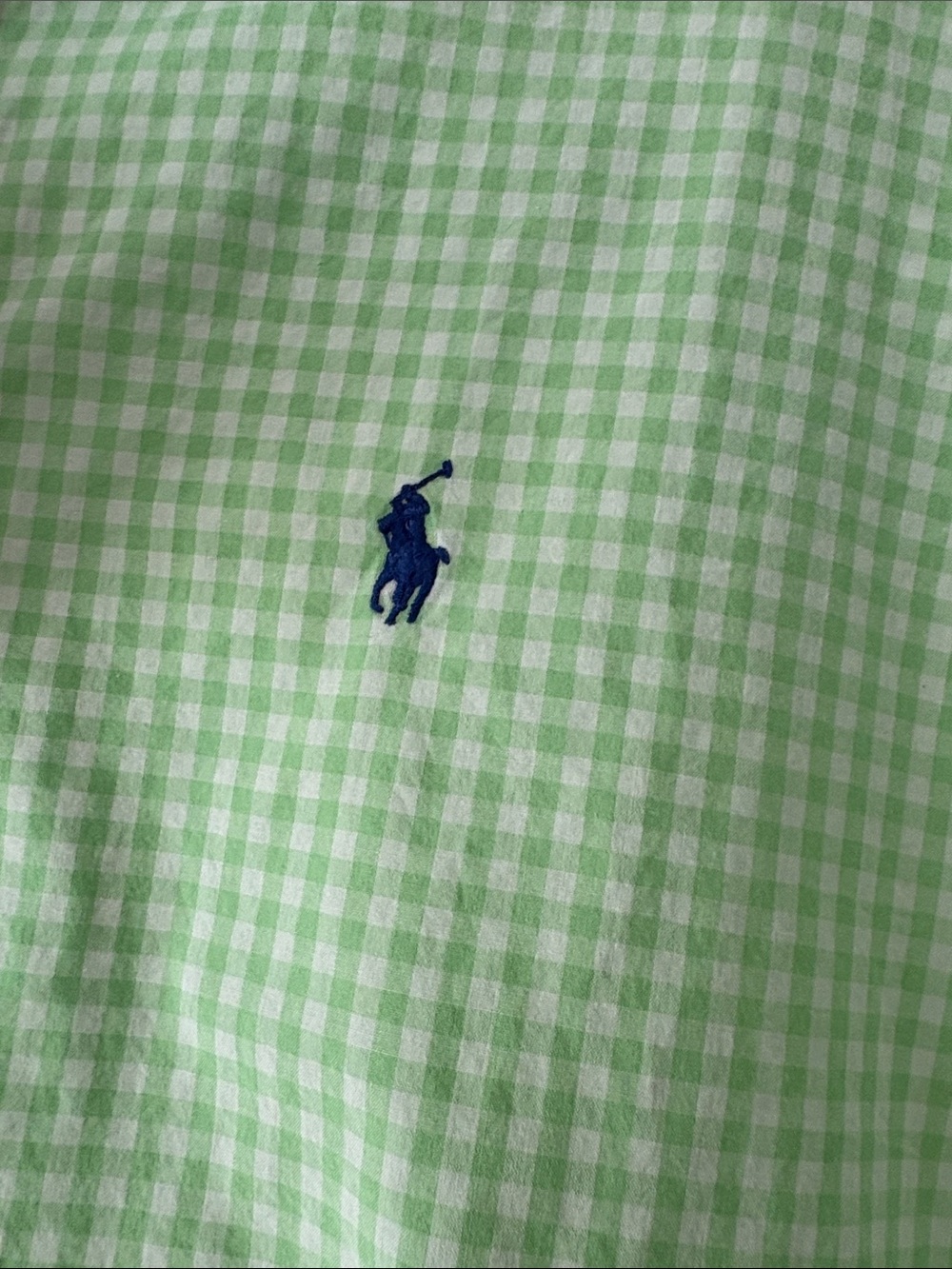 Ralph Lauren Golf- Light Green and White Gingham Button-Down 100% Cotton